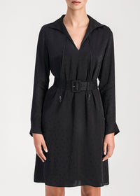 Robe chemise ceinturée - Noir