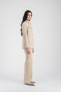 Veste chemise poche plaquee - Beige Moyen