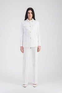 Veste chemise poche plaquee - Blanc Optique