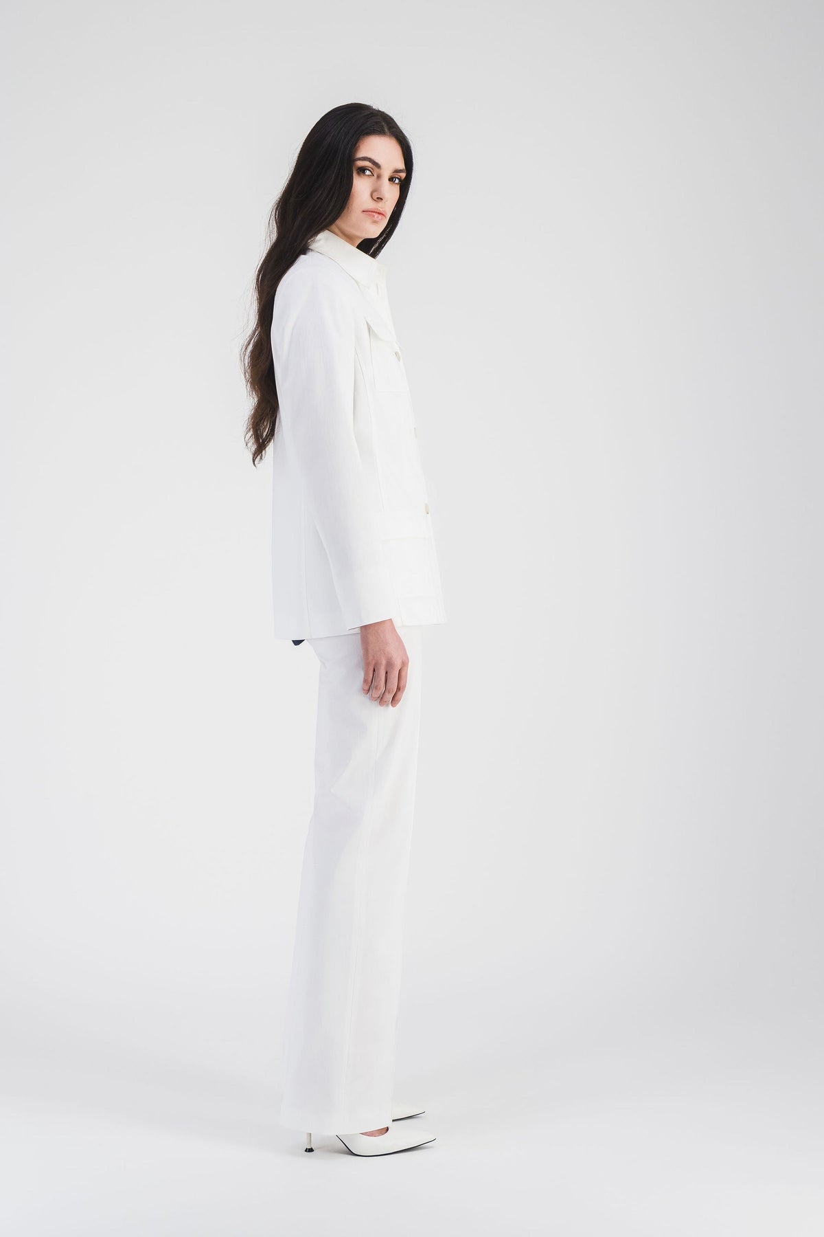 Veste chemise poche plaquee - Blanc Optique