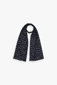 Echarpe longue double en tissu - Marine