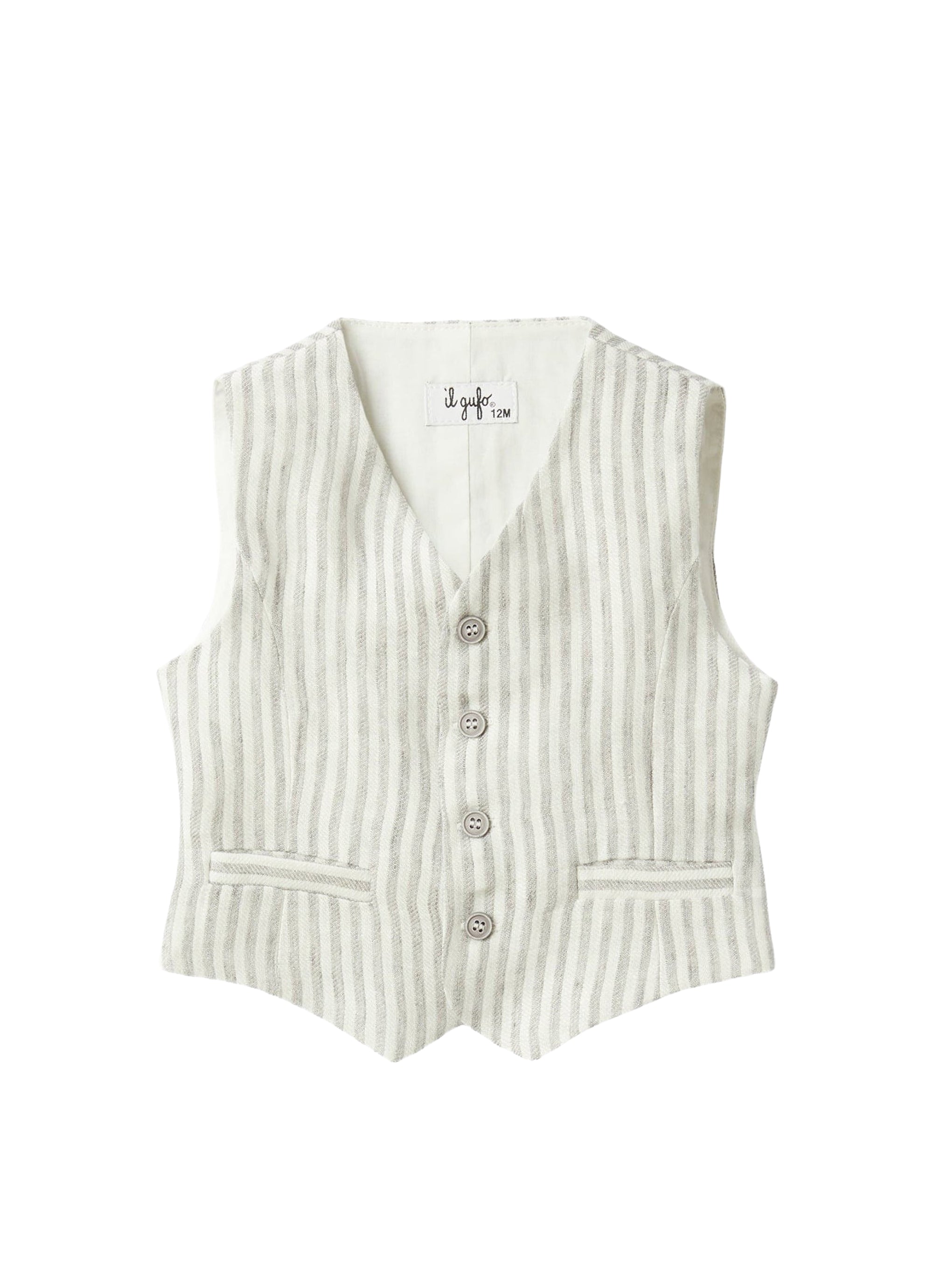 Striped linen vest
