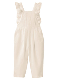 Linen overall with ruffles