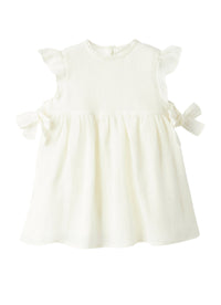 Sleeveless dress in waffle linen
