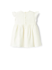 Sleeveless dress in waffle linen