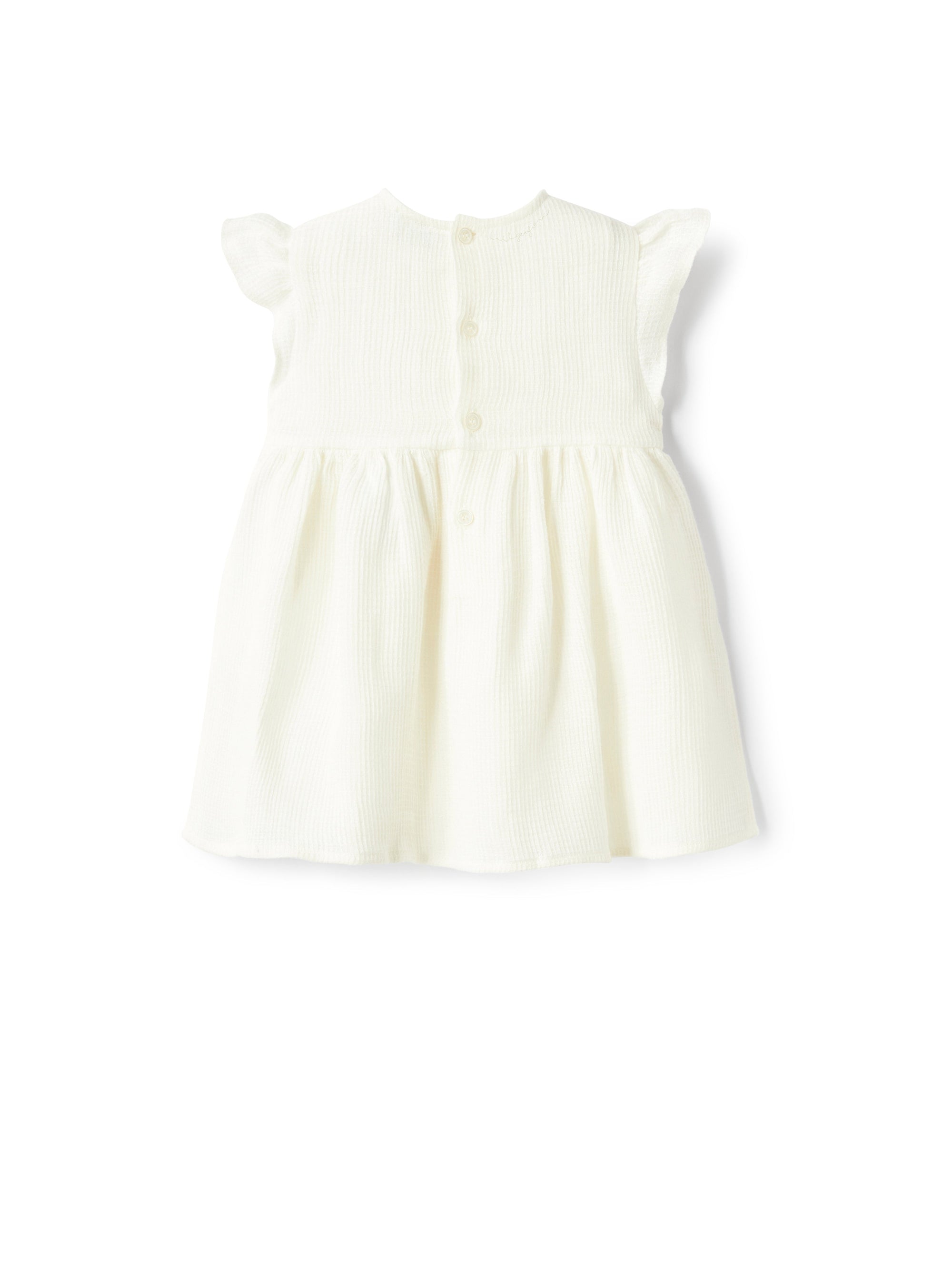 Sleeveless dress in waffle linen