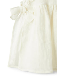 Sleeveless dress in waffle linen