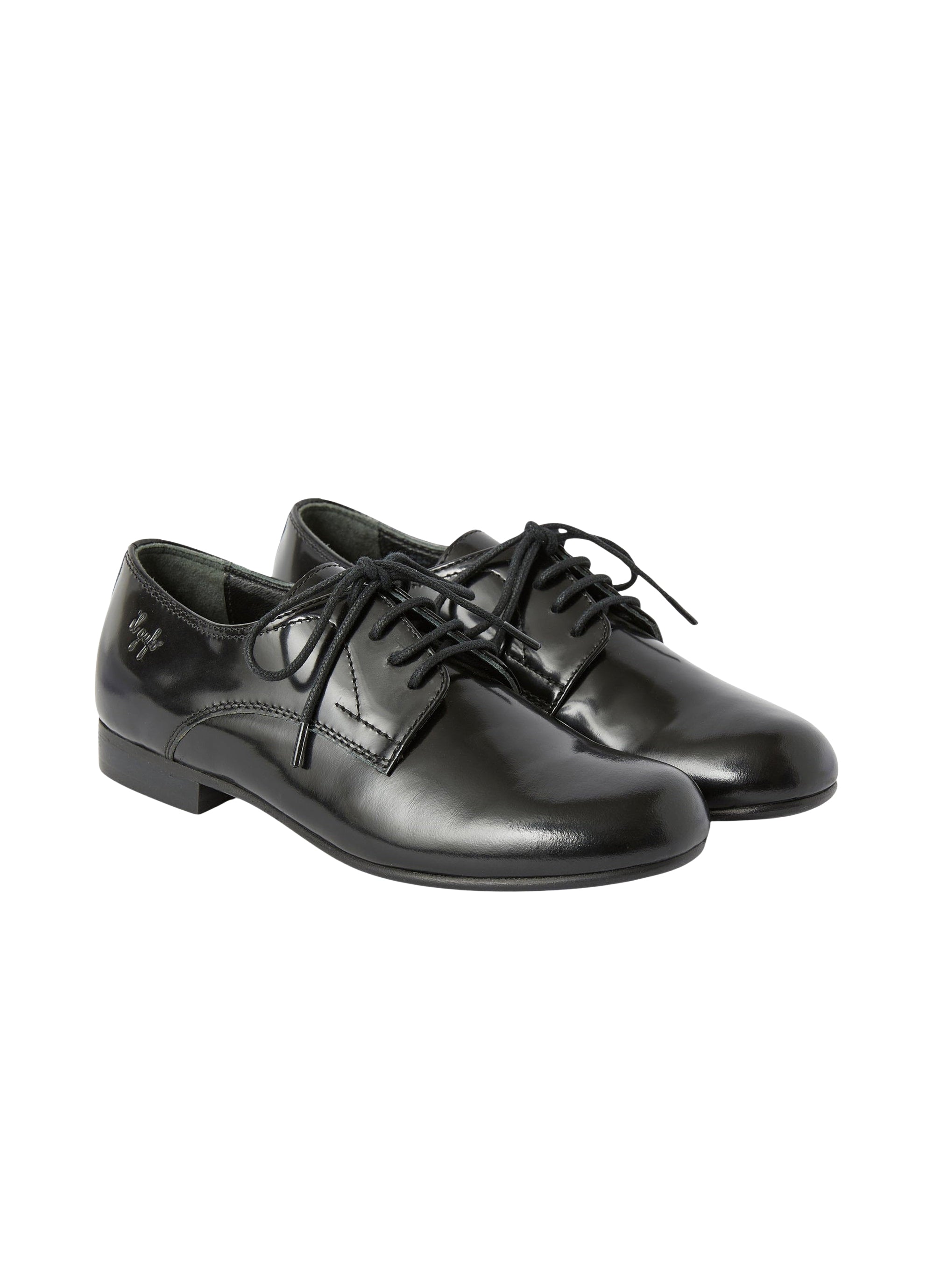 Shiny leather lace-up shoes