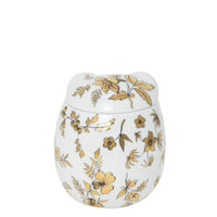 Civetta Fiorata porcelain pot - Gold & Black & White