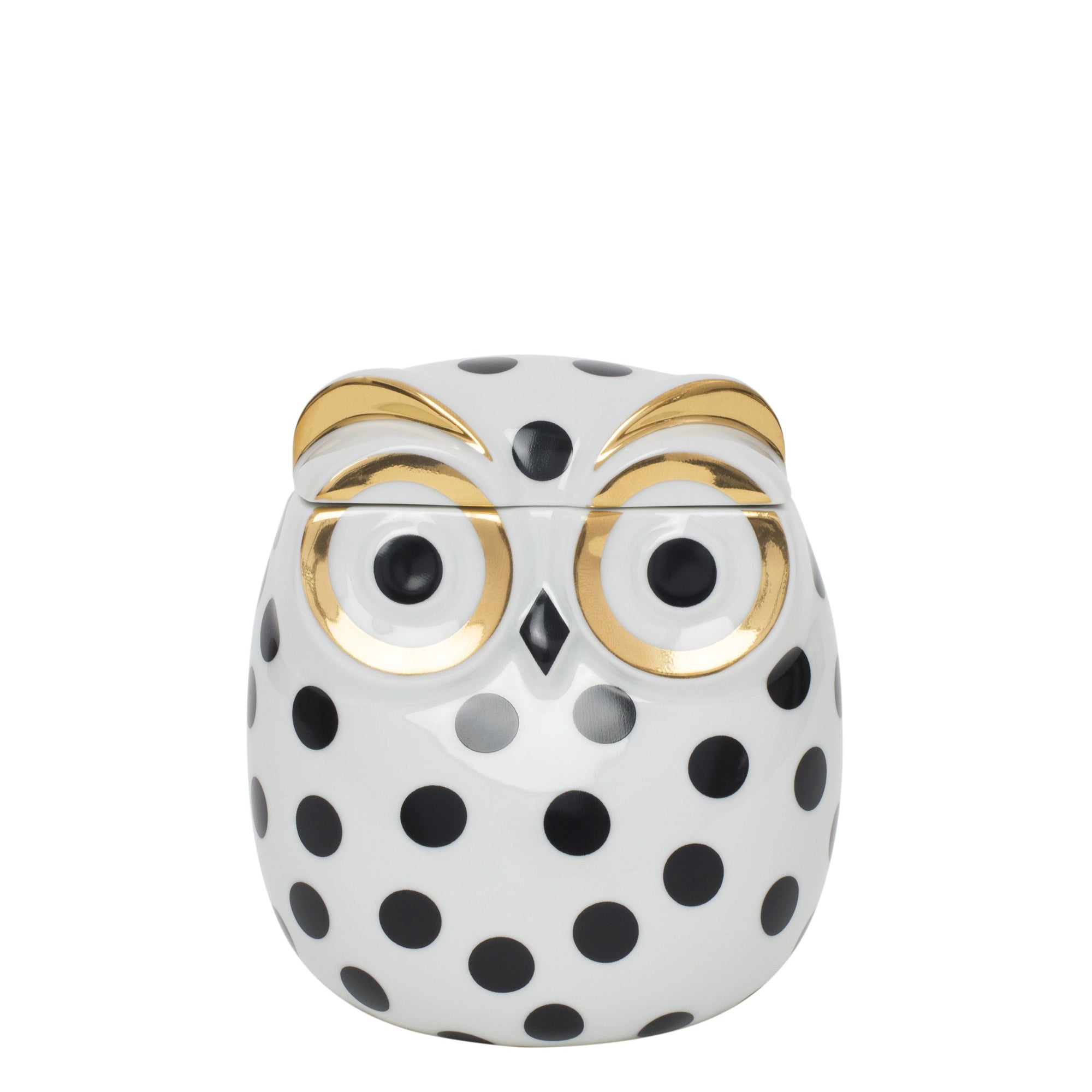 Civetta Impallinata porcelain pot - Gold & Black & White