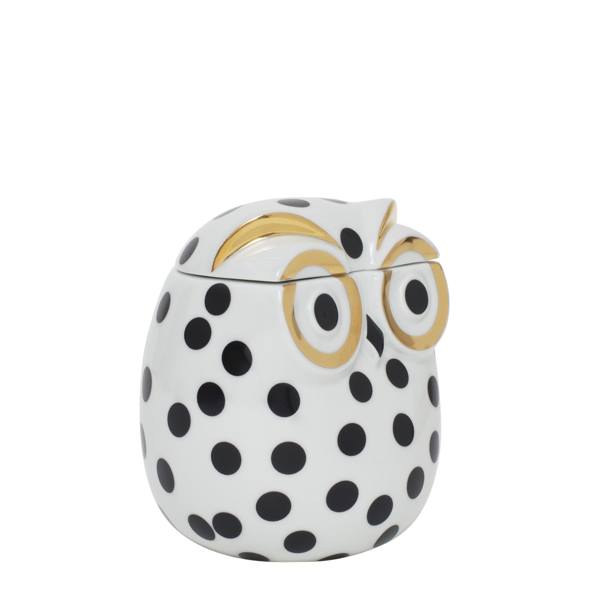 Civetta Impallinata porcelain pot - Gold & Black & White
