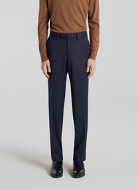 Wool twill trousers - Navy Blue