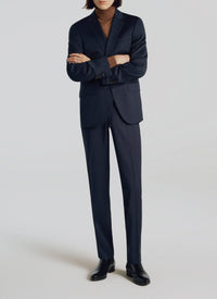 Wool twill trousers - Navy Blue
