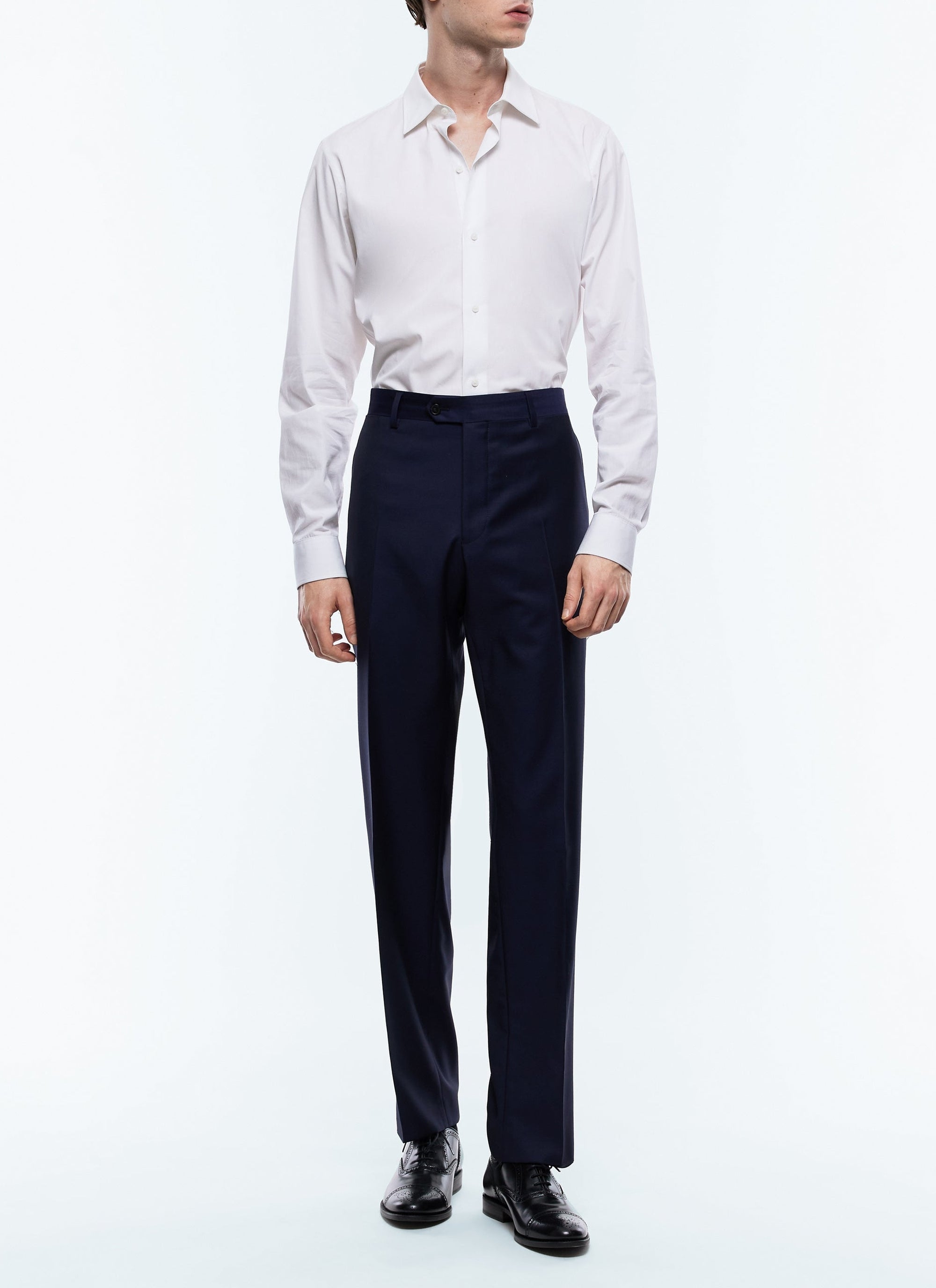 Pantalon en serge de laine - Bleu Marine