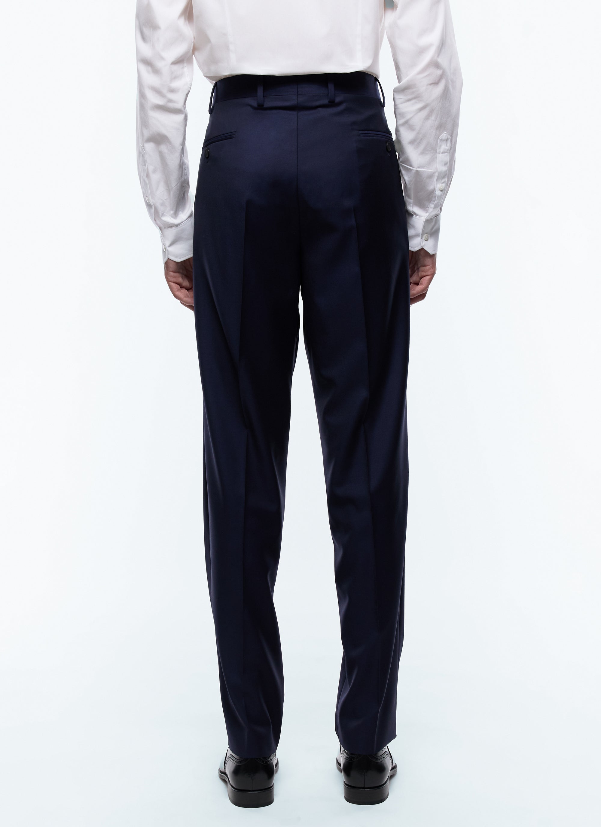 Pantalon en serge de laine - Bleu Marine