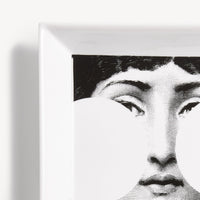 Assiette carrée Tema e Variazioni n°149 en porcelaine - Noir & Blanc