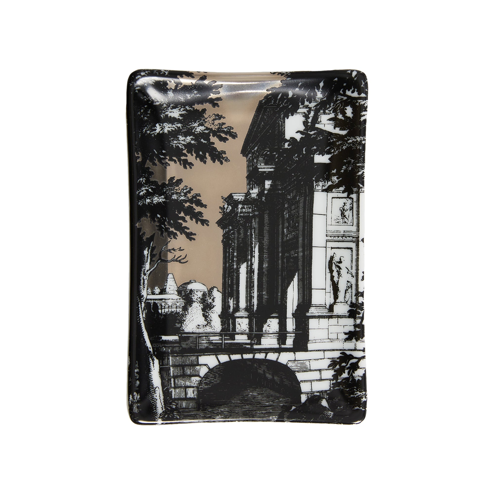 Giardino Settecentesco porcelain ashtray - Grey & Black & White