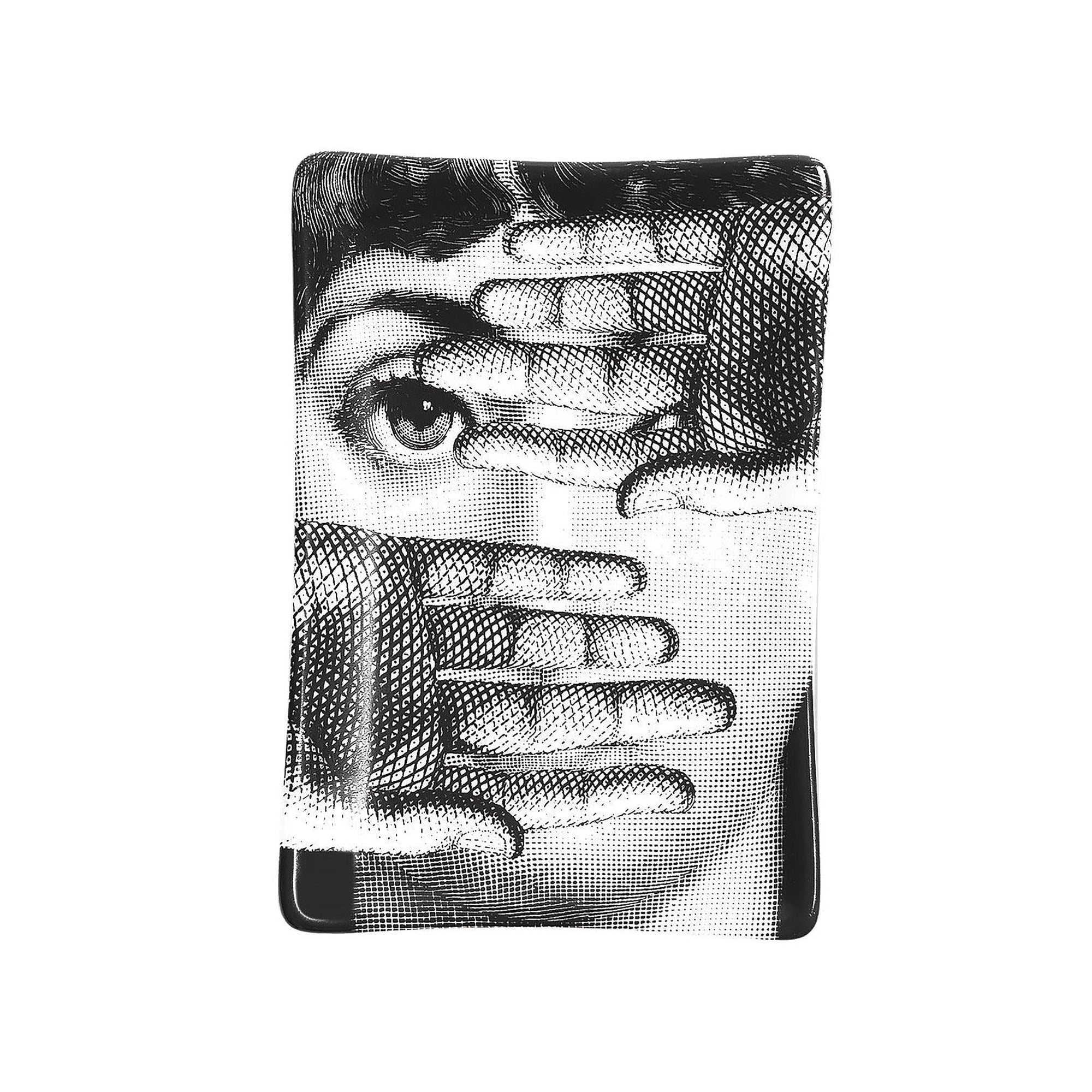 Tema e Variazioni n°154 porcelain ashtray - Black & White