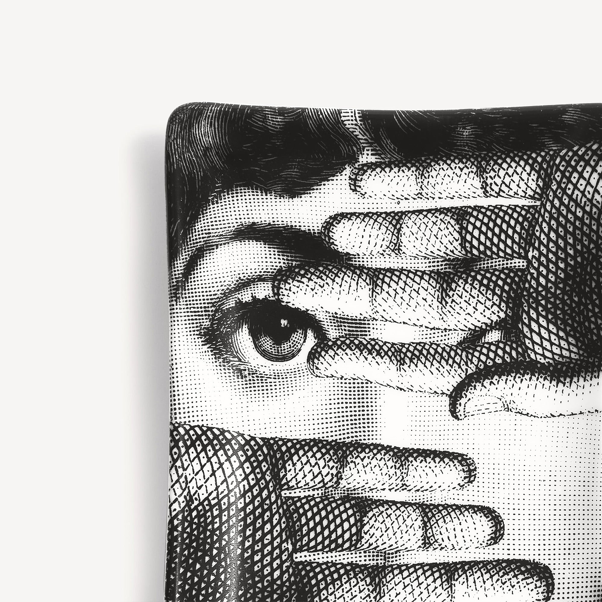 Tema e Variazioni n°154 porcelain ashtray - Black & White