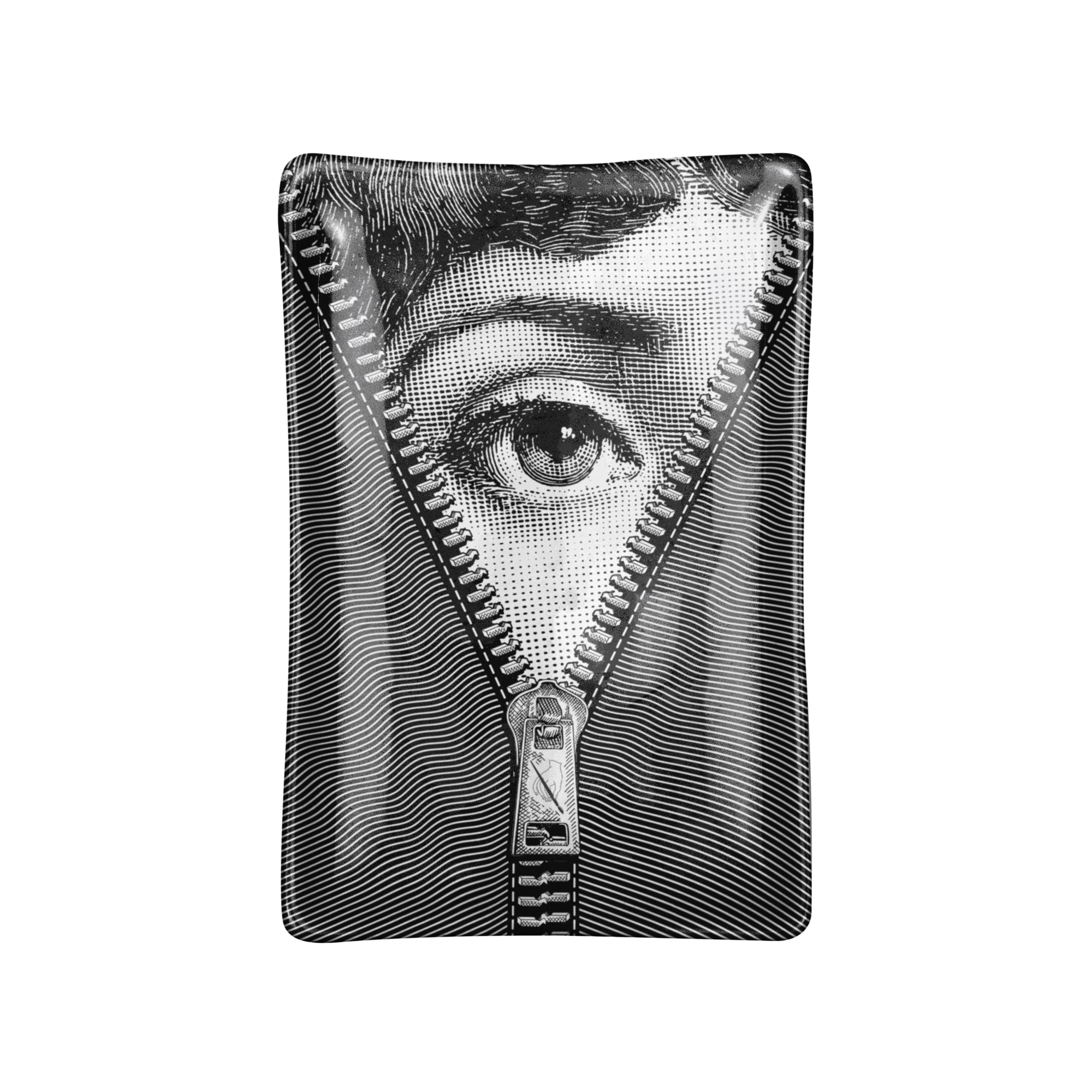 Tema e Variazioni n°401 porcelain ashtray - Black & White