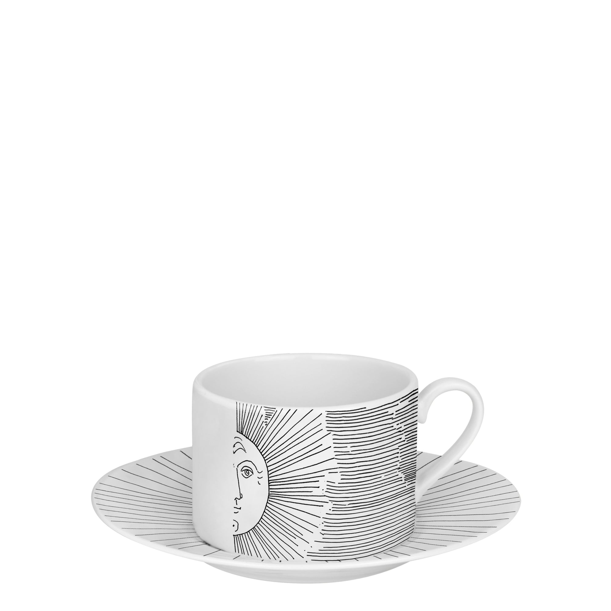Solitario porcelain teacup - Black & White