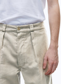 Straight-leg cotton chino trousers - Ecru