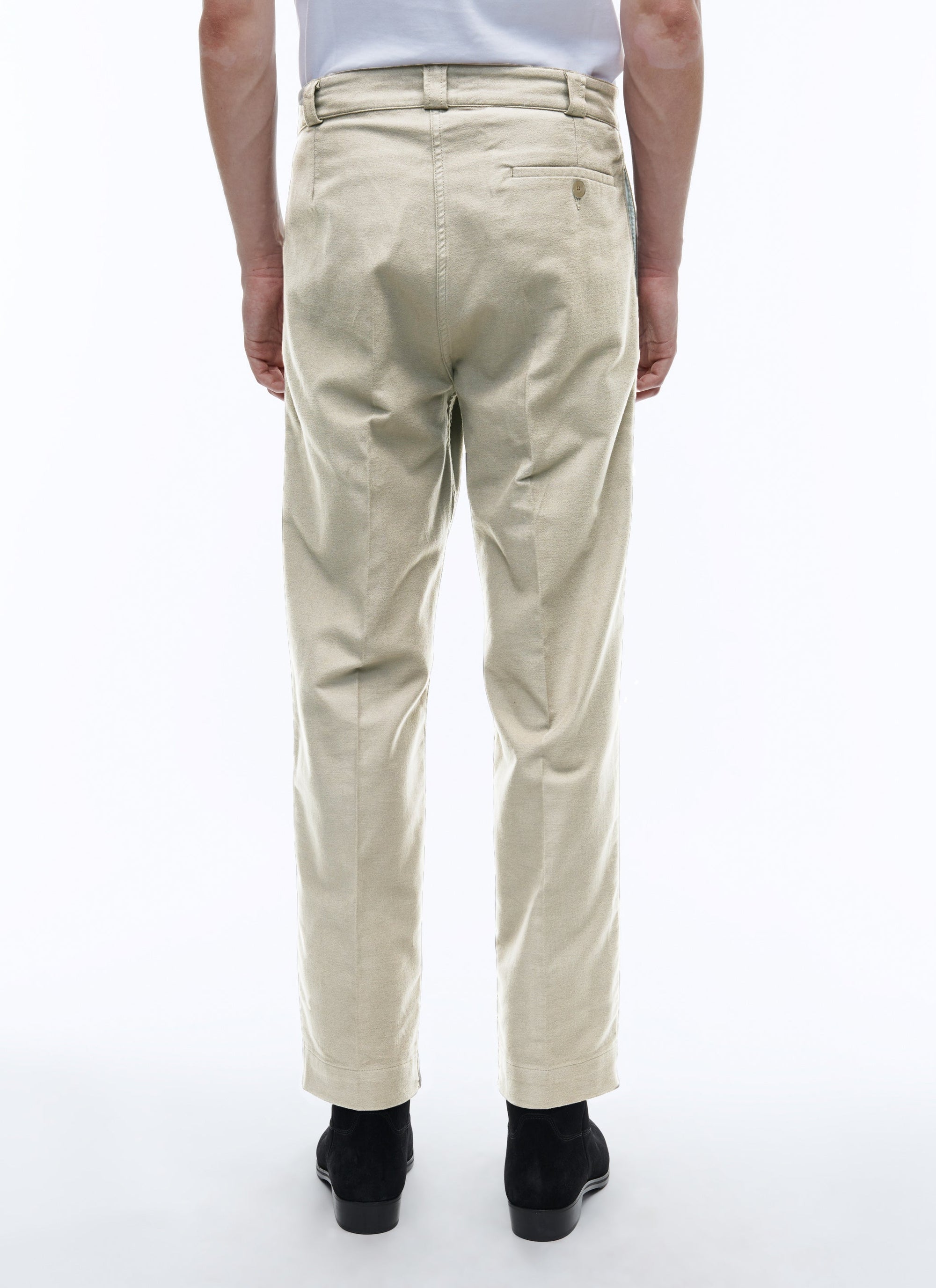 Straight-leg cotton chino trousers - Ecru