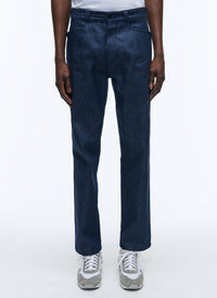 Denim cotton canvas trousers - Denim blue