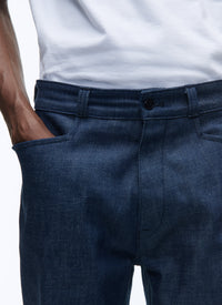 Denim cotton canvas trousers - Denim blue