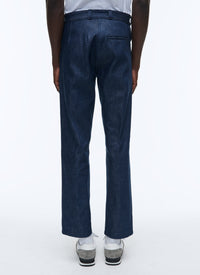 Denim cotton canvas trousers - Denim blue