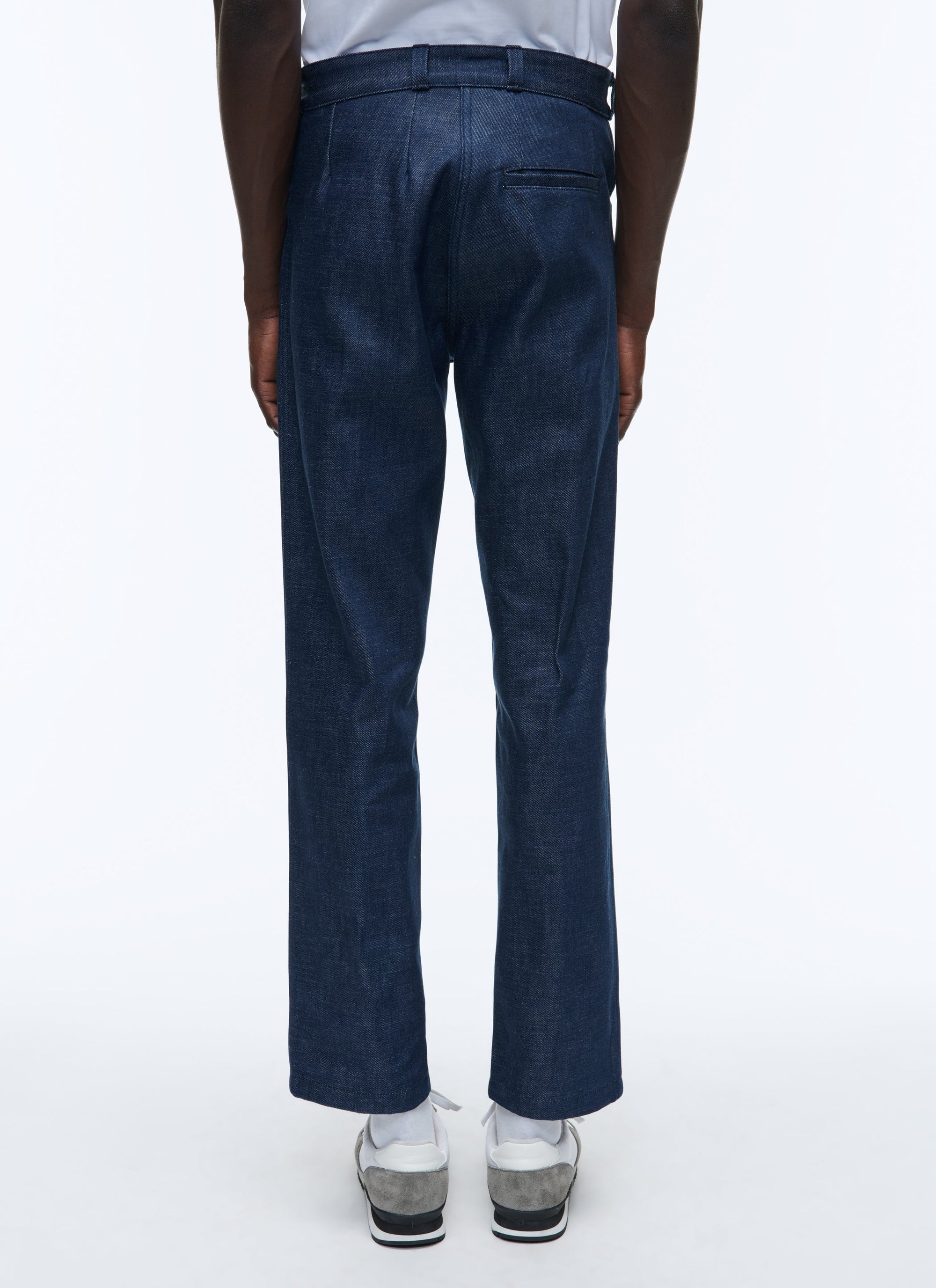 Denim cotton canvas trousers - Denim blue
