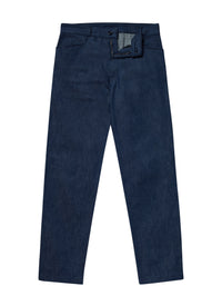 Denim cotton canvas trousers - Denim blue