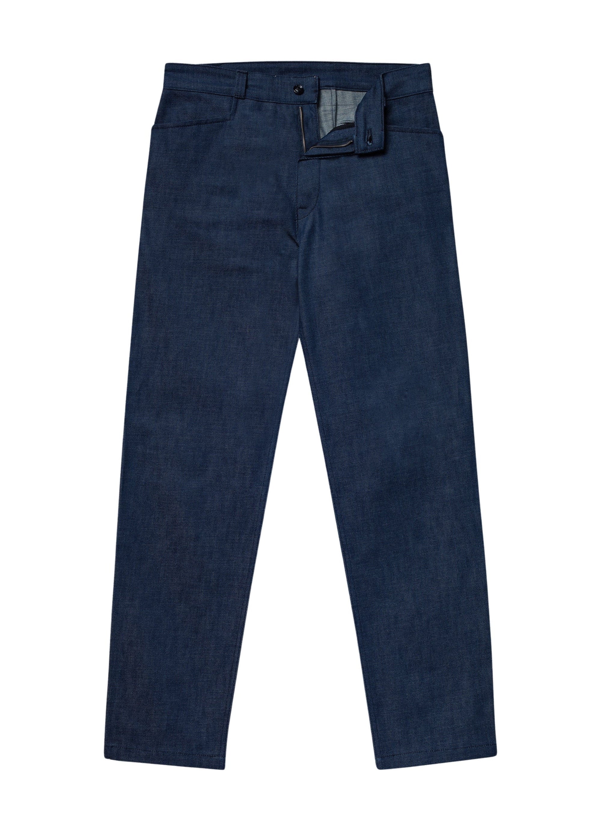 Denim cotton canvas trousers - Denim blue