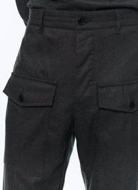 Straight-leg wool cargo trousers - Steel