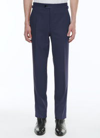 Fitted trousers with button fastening in wool - Ink