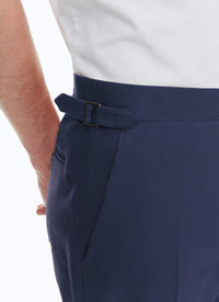 Fitted trousers with button fastening in wool - Ink