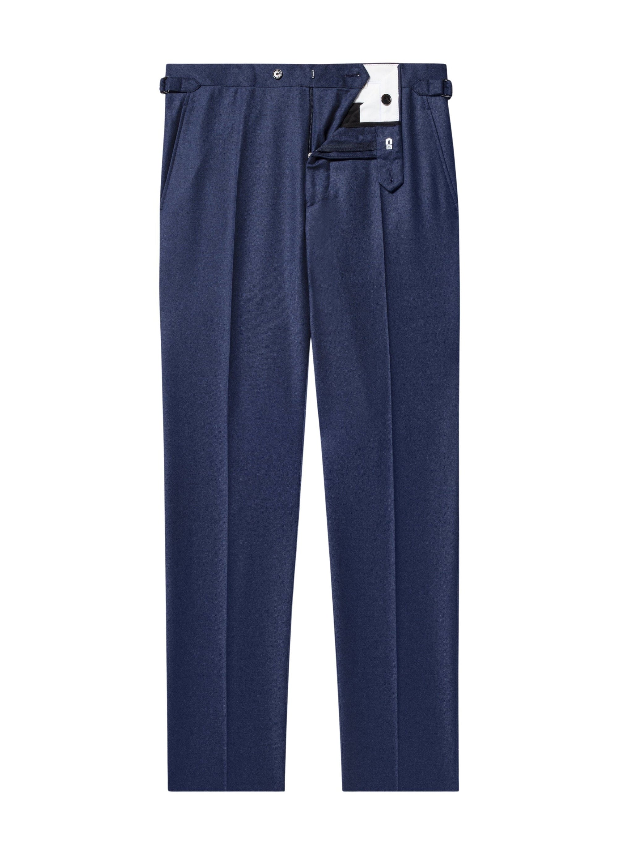 Fitted trousers with button fastening in wool - Ink