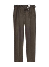 Pantalon de costume ajusté en laine - Kaki