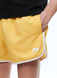 Short de bain à taille élastique - Jaune