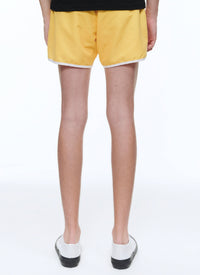 Short de bain à taille élastique - Jaune