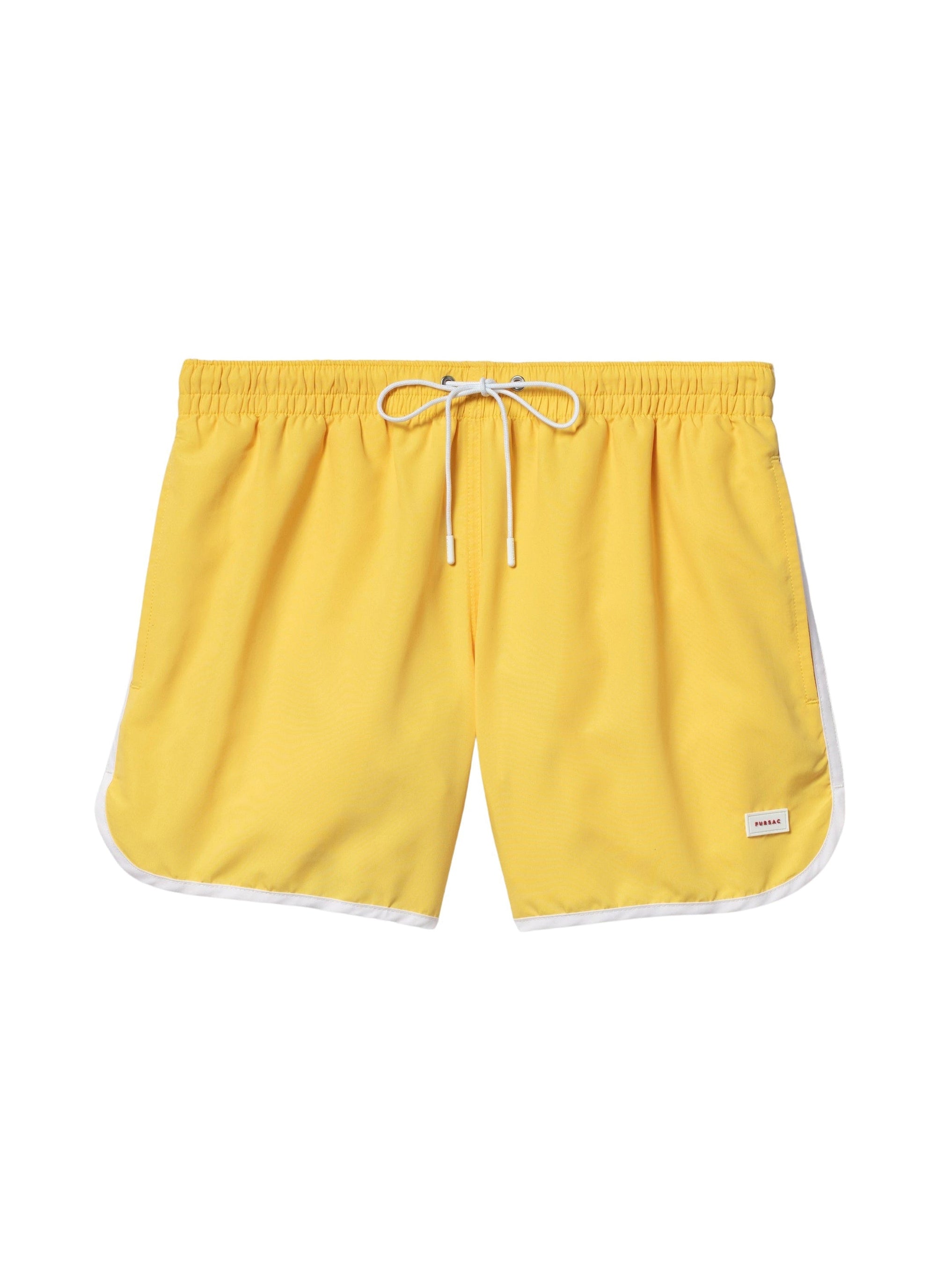 Short de bain à taille élastique - Jaune