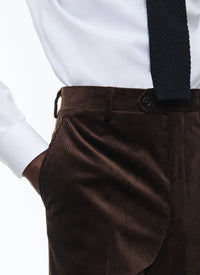 Pantalon ajusté en velours - Marron