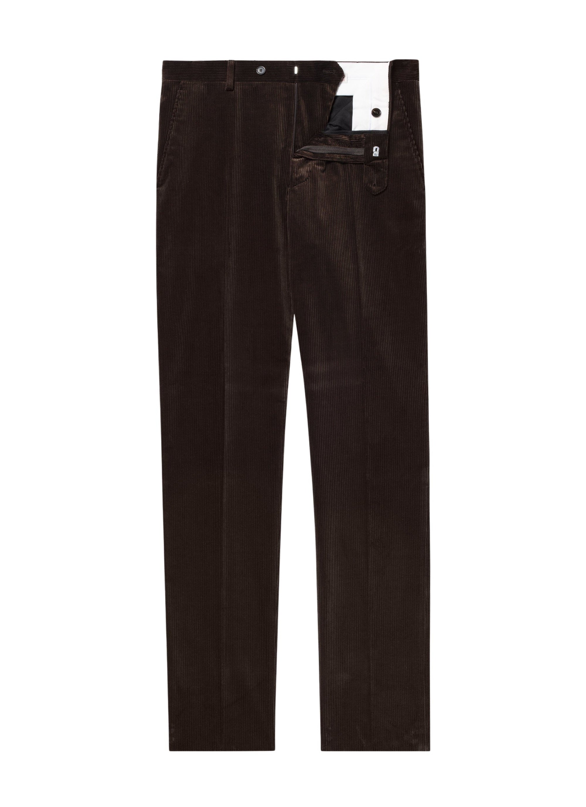 Pantalon ajusté en velours - Marron
