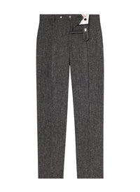 Pantalon ajusté en laine - Gris Moyen