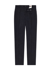 Pantalon de costume ajusté en laine - Marine