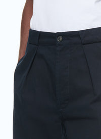 Cotton gabardine trousers - Navy blue