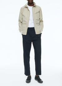 Cotton gabardine trousers - Navy blue