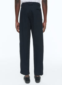 Cotton gabardine trousers - Navy blue
