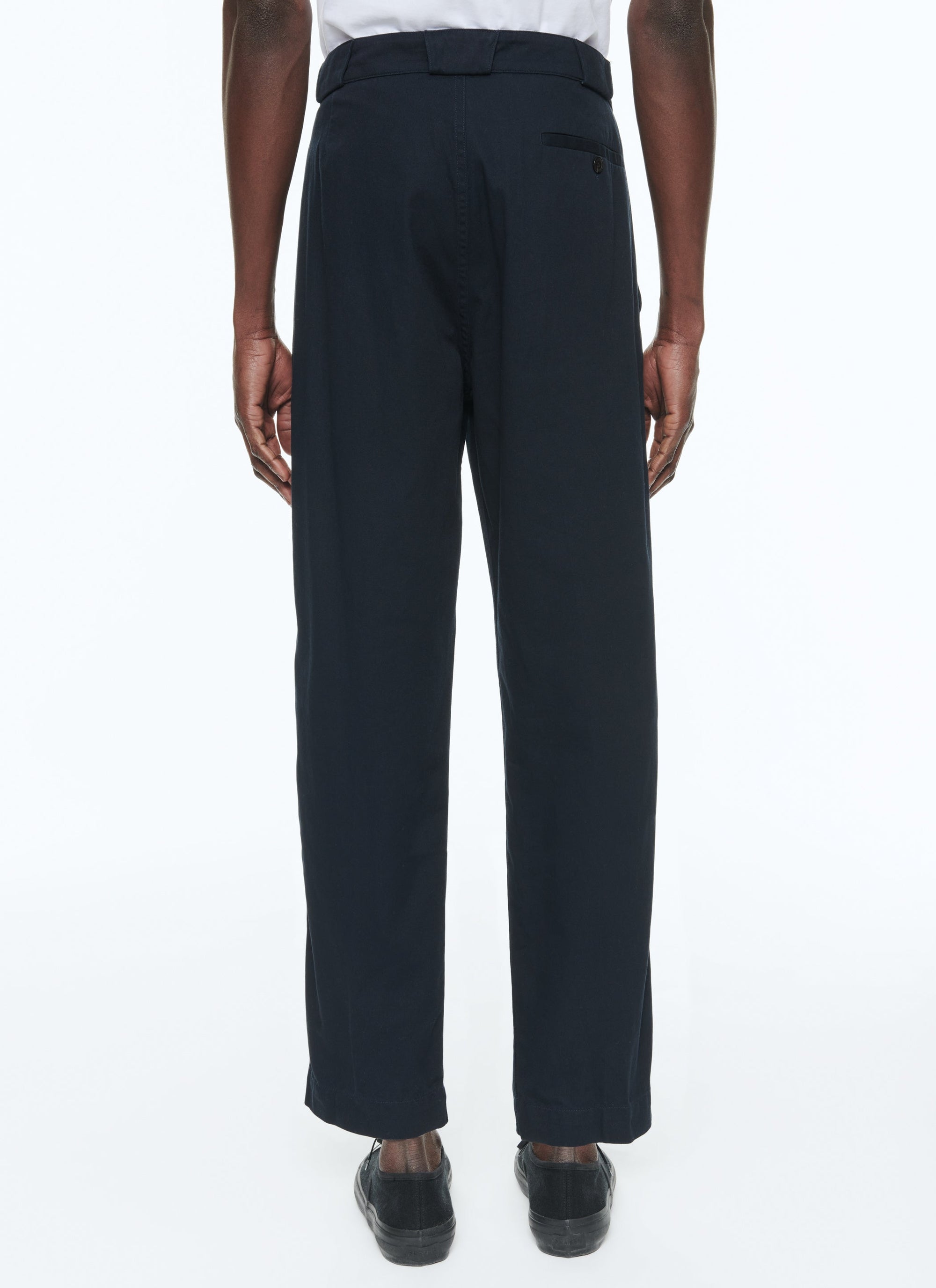 Cotton gabardine trousers - Navy blue
