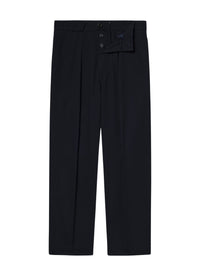 Cotton gabardine trousers - Navy blue
